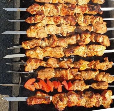 Schaschlik vom Holzkohlegrill